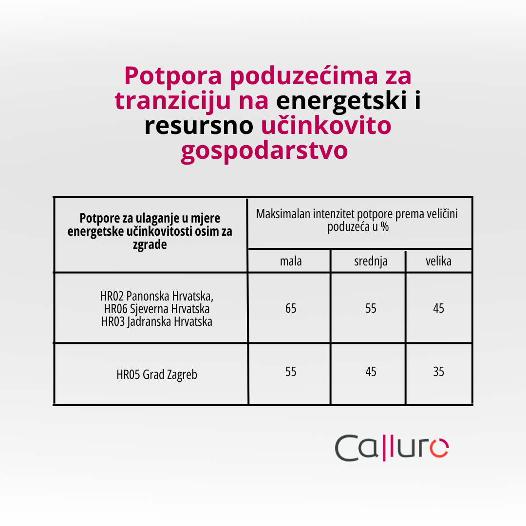 Potpora poduzećima za tranziciju na energetski i resursno učinkovito gospodarstvo  