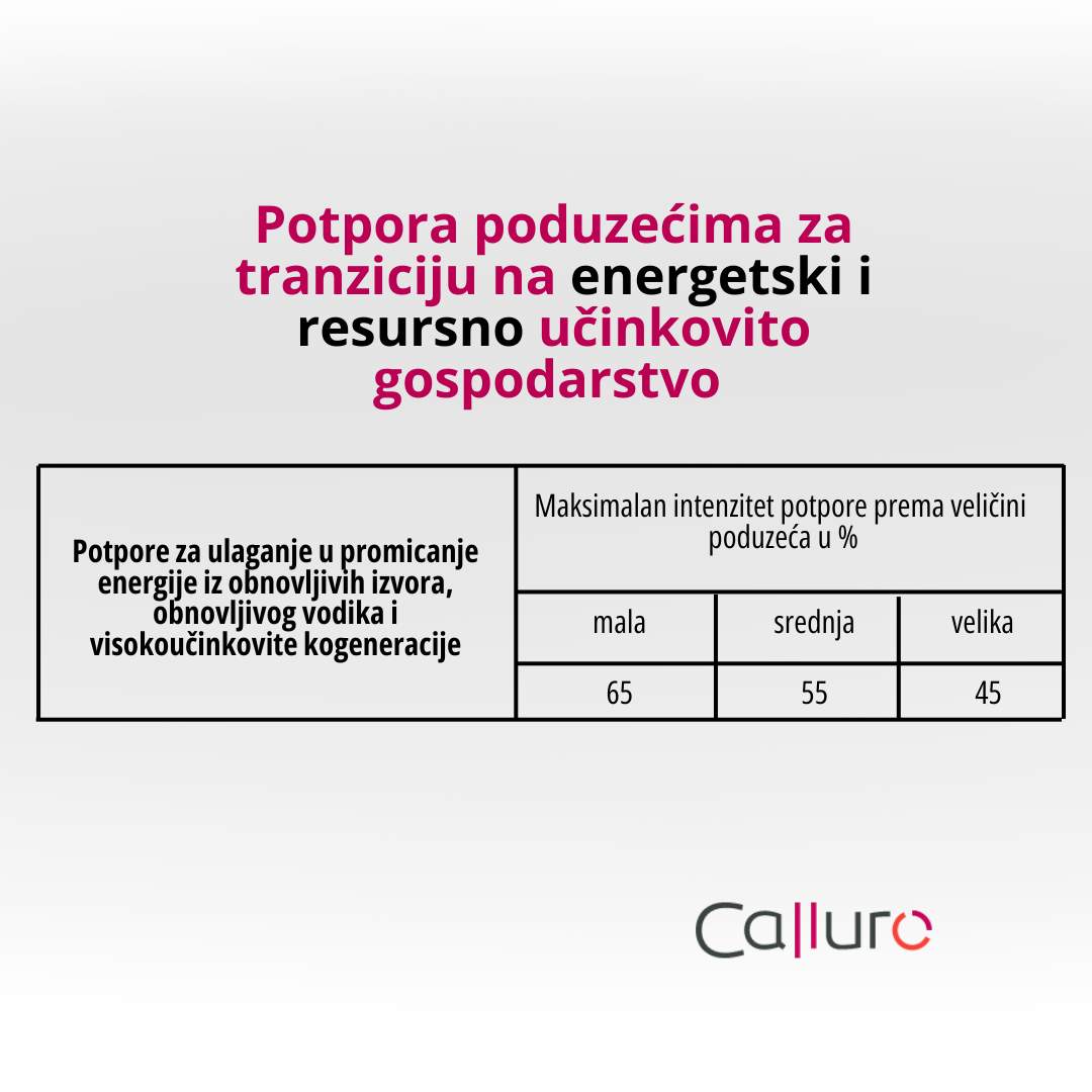 Potpora poduzećima za tranziciju na energetski i resursno učinkovito gospodarstvo  